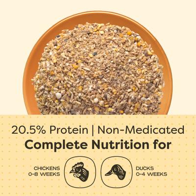 Show full view: Scratch and Peck Feeds Organic Chicken & Duck Feed 20.5% Starter Mash, 40-lb bag slide 5 of 10