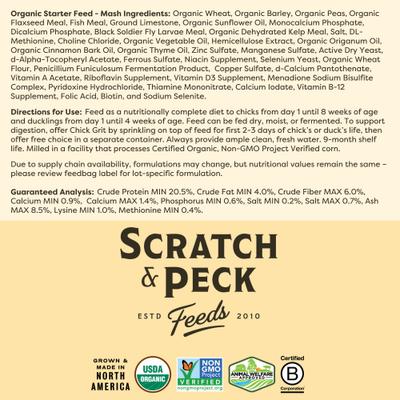 Show full view: Scratch and Peck Feeds Organic Chicken & Duck Feed 20.5% Starter Mash, 40-lb bag slide 7 of 10