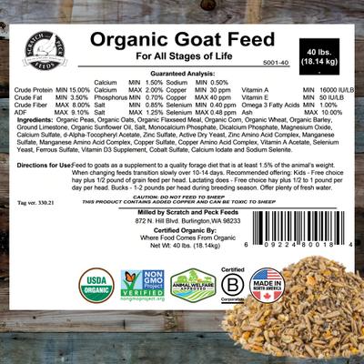 Show full view: Scratch and Peck Feeds Organic Goat Feed Whole Grain Mash, 40-lb bag slide 9 of 10