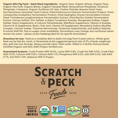 Show full view: Scratch and Peck Feeds Organic Mini Pig Adult Feed Whole Grain Mash, 25-lb bag slide 8 of 10