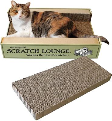 Show full view: Scratch Lounge The Original Scratch Lounge Cat Toy with Catnip & Scratch Lounge Reversible Replacement Scratch Floor Cat Toy slide 1 of 6
