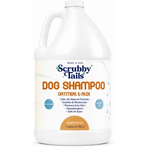 Scrubby Tails Natural Oatmeal Unscented Itchy Skin Relief Dog Shampoo, 1-gal