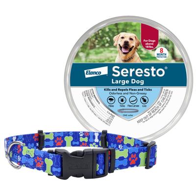 Show full view: SecureAway Dog Flea Collar Protector, 18-26-in, MultiBone + Seresto Flea & Tick Collar for Dogs, over 18-lbs, 1 Collar (8-mos. supply) slide 1 of 10