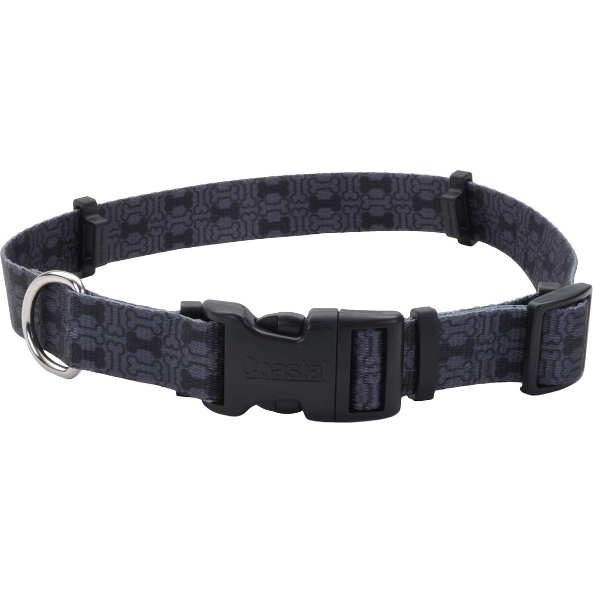 SecureAway Dog Flea Collar Protector, Black Bones, X-Small: 8 to 12-in neck, 5/8-in wide