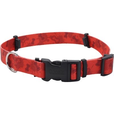 SecureAway SecureAway Dog Flea Collar Protector, Red Bones, X-Small: 8 to 12-in neck, 5/8-in wide