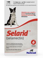 Selarid Topical Solution for Dogs, 20.1-40 lbs, (Red Box), 6 Doses (6-mos. supply)