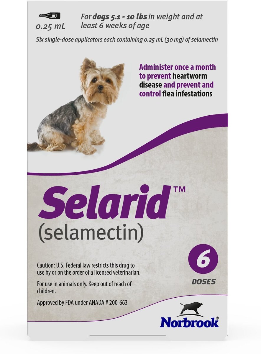 Selarid Topical Solution for Dogs, 5.1-10 lbs, (Purple Box)