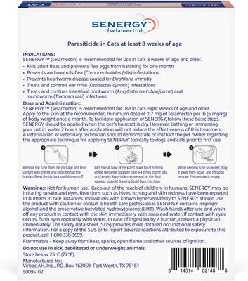 Show full view: Senergy Topical Solution for Cats, 5.1-15 lbs, (Blue Box), 3 Doses (3-mos. supply) slide 2 of 6