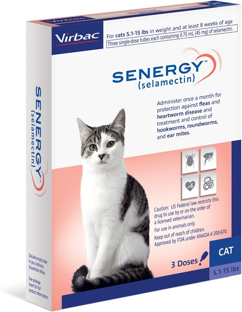 Senergy Topical Solution for Cats, 5.1-15 lbs, (Blue Box)