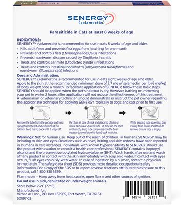 Show full view: Senergy Topical Solution for Cats,15.1-22 lbs, (Taupe Box), 3 Doses (3-mos. supply) slide 2 of 5