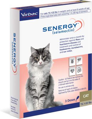 Show full view: Senergy Topical Solution for Cats,15.1-22 lbs, (Taupe Box), 3 Doses (3-mos. supply) slide 3 of 5