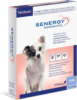 Show full view: Senergy Topical Solution for Dogs, 5.1-10 lbs, (Lavender Box), 3 Doses (3-mos. supply) slide 3 of 6