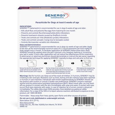 Show full view: Senergy Topical Solution for Dogs, 85.1-130 lbs, (Plum Box), 3 Doses (3-mos. supply) slide 2 of 5