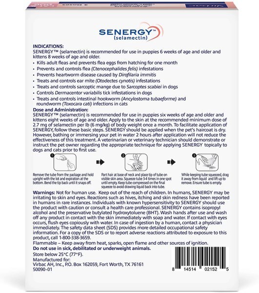 Senergy Topical Solution for Puppies & Kittens, up to 5 lbs, (Mauve Box)