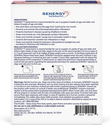Show full view: Senergy Topical Solution for Puppies & Kittens, up to 5 lbs, (Mauve Box), 3 Doses (3-mos. supply) slide 2 of 5