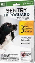 Sentry FiproGuard Flea & Tick Spot Treatment for Dogs, 23-44 lbs, 3 Doses (3-mos. supply)