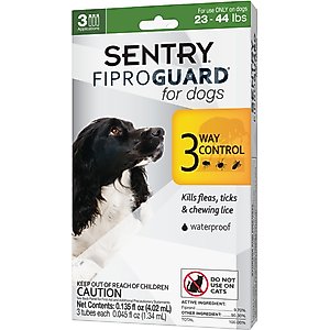 Sentry FiproGuard Flea & Tick Spot Treatment for Dogs, 23-44 lbs, 3 Doses (3-mos. supply)