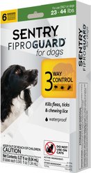 Sentry FiproGuard Flea & Tick Spot Treatment for Dogs, 23-44 lbs, 6 Doses (6-mos. supply)