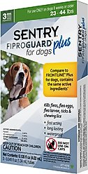 Sentry Fiproguard Plus Squeeze-On Dog Flea & Tick Treatment, 23 - 44 lbs, 3 treatments(3-Month Protection)