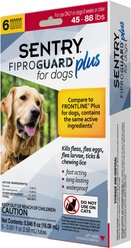 Sentry Fiproguard Plus Squeeze-On Dog Flea & Tick Treatment, 45 - 88lbs, 6 treatments(6-Month Protection) slide 1 of 6
