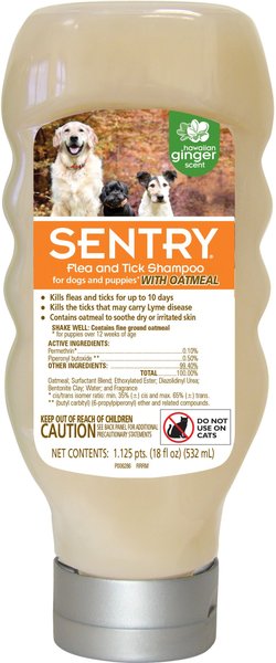 Sentry Flea & Tick Oatmeal Hawaiian Ginger Shampoo for Dogs