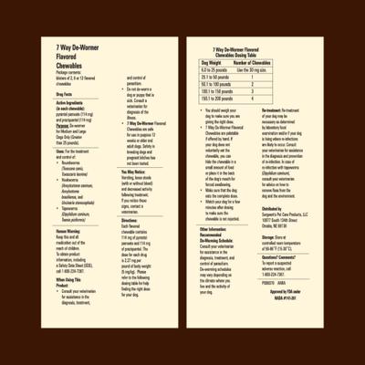 Show full view: Sentry HC WormX Plus 7 Way Dewormer for Hookworms, Roundworm & Tapeworms for Medium & Large Breed Dogs, 2 count slide 7 of 8