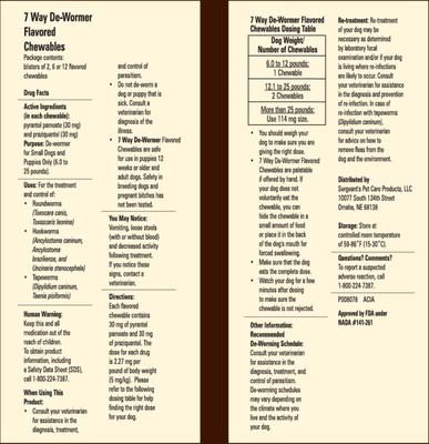 Sentry HC WormX Plus 7 Way Dewormer for Hookworms, Roundworm & Tapeworms for Small Breed Dogs
