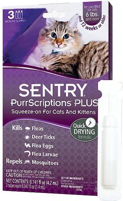 Show full view: Sentry PurrScriptions Flea & Tick Spot Treatment for Cats, over 6 lbs, 3 Doses (3-mos. supply) slide 3 of 7