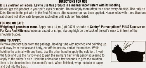 Show full view: Sentry PurrScriptions Flea & Tick Spot Treatment for Cats, over 6 lbs, 6 Doses (6-mos. supply) slide 4 of 9