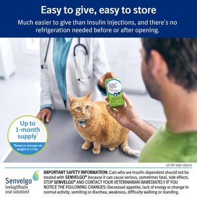 Show full view: Senvelgo (velagliflozin oral solution) Oral Hypoglycemic for Cats, 15 mg/mL, 12 mL slide 7 of 8