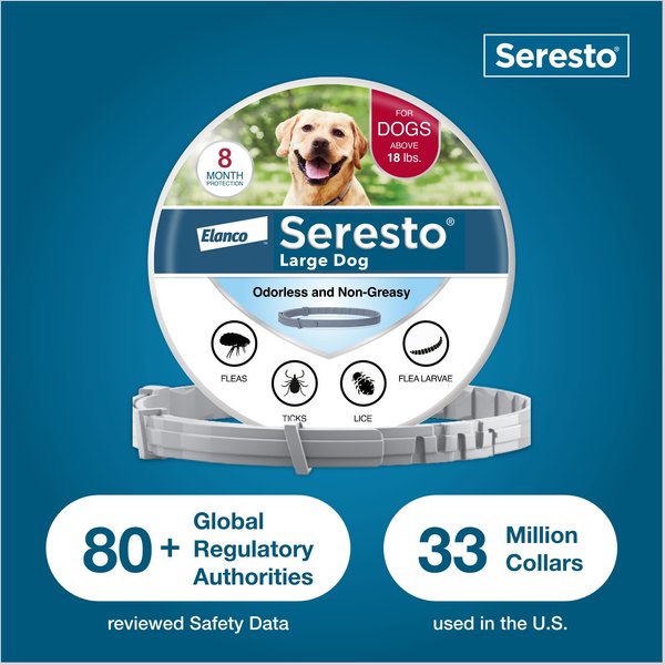 Show full view: Seresto Flea & Tick Collar for Dogs, over 18-lbs, 1 Collar (8-mos. supply) slide 7 of 9