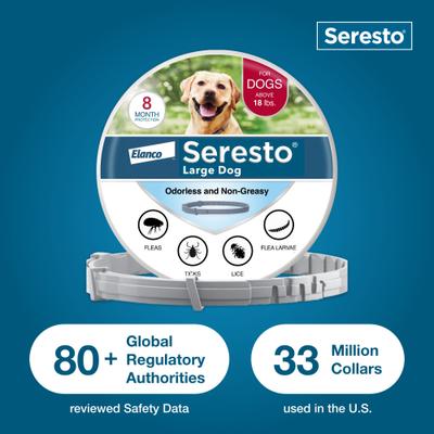 Show full view: Seresto Flea & Tick Collar for Dogs, over 18-lbs, 2 Collars (16-mos. supply) slide 6 of 10