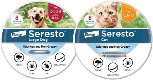 Show full view: Seresto Flea & Tick Collar for Dogs, over 18-lbs + Flea & Tick Collar for Cats slide 1 of 8