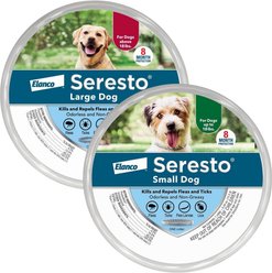 Seresto Flea & Tick Collar for Dogs, over 18 lbs + Flea & Tick Collar for Dogs, up to 18 lbs