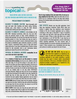 Show full view: Sergeant's Guardian Dog Pro Flea & Tick Topical Treatment, 33-66-lb, 3 count slide 2 of 5