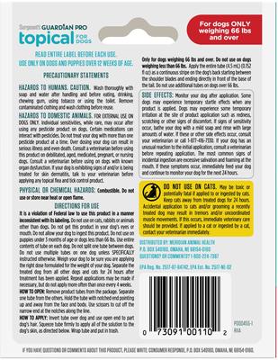 Show full view: Sergeant's Guardian Dog Pro Flea & Tick Topical Treatment, over 66-lb, 3 count slide 2 of 5
