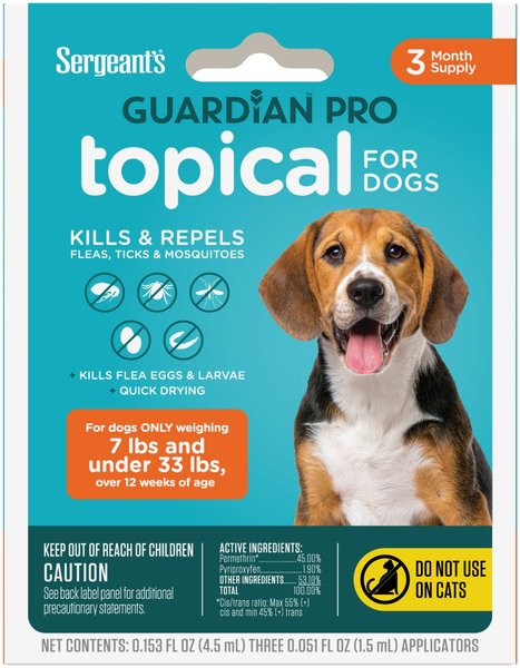 Sergeant's Guardian Dog Pro Flea & Tick Topical Treatment, over 66-lb, 3 count