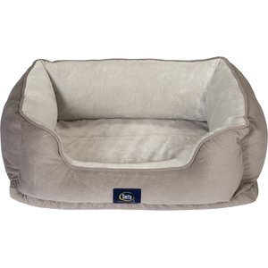 Serta Orthopedic Bolster Dog Bed with Removable Cover, Large, Gray
