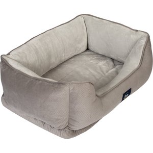 Serta Orthopedic Bolster Dog Bed with Removable Cover, Large, Gray