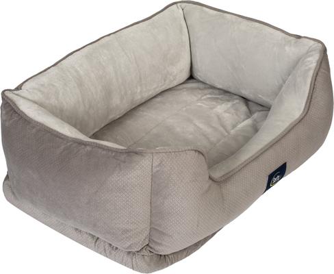 Show full view: Serta Orthopedic Bolster Dog Bed with Removable Cover, Large, Gray slide 4 of 11