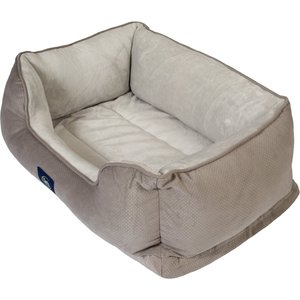 Serta Orthopedic Bolster Dog Bed with Removable Cover, Large, Gray