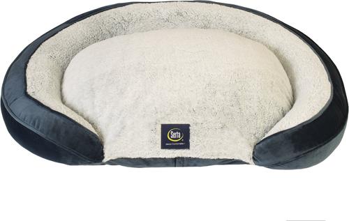 Show full view: Serta Oval Couch Cat & Dog Bed, Blue, Large slide 2 of 4