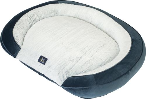 Show full view: Serta Oval Couch Cat & Dog Bed, Blue, Large slide 3 of 4