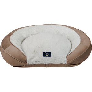 Serta Oval Couch Cat & Dog Bed, Taupe, Large