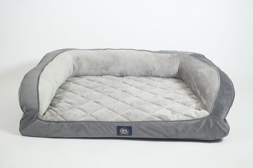 Show full view: Serta Quilted Couch Cat & Dog Bed, X-Large, Gray slide 2 of 6