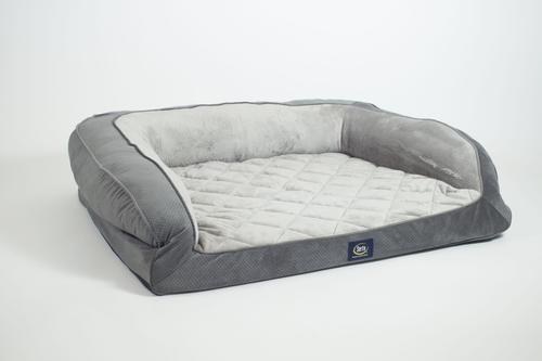 Show full view: Serta Quilted Couch Cat & Dog Bed, X-Large, Gray slide 3 of 6