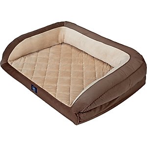 Serta Quilted Couch Cat & Dog Bed, X-Large, Mocha