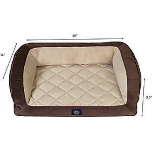 Serta Quilted Couch Cat & Dog Bed, X-Large, Mocha
