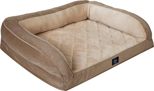 Show full view: Serta Quilted Couch Cat & Dog Bed, X-Large, Tan slide 3 of 6