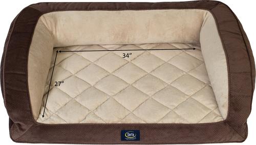 Show full view: Serta Quilted Couch Cat & Dog Bed, X-Large, Tan slide 5 of 6